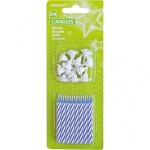 Amscan Dortové svíčky modré 24ks svíček a 12ks držáků Amscan Dortové svíčky modré 24ks svíček a 12ks držáků