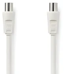 Nedis Koaxiální kabel bílá / Kabel / IEC (Koax) zástrčka - zásuvka / 5 m / Dvojité stínění / 75 Ohm / 90 dB (CSGB40000WT50)