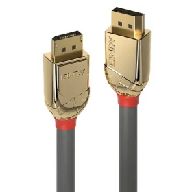 Lindy Gold Line šedá / DisplayPort kabel / 1 m / 8K 60Hz / pozlacené konektory (36291)