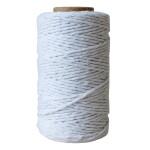 Bella Rose Bavlněný provázek 50 m – White / Silver, bílá barva, textil