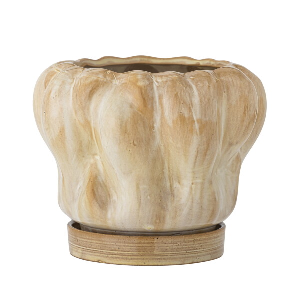 Bloomingville Béžový kameninový květináč Hollis 20 cm