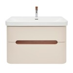 Koupelnová skříňka s umyvadlem a baterií SAT Fusion 77,5x53x45 cm pískově béžová mat SATFUSION280BEMWBA SATFUSION280BEMWBA