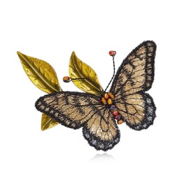 Exkluzivní vyšívaná brož motýl, Barevná/více barev