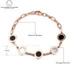 Ocelový náramek Samantha Gold - chirurgická ocel, římské číslice, Zlatá 17 cm + 3 cm (prodloužení)