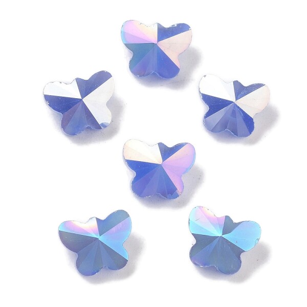 Skleněné korálky - broušený motýl - různé varianty - 10 x 8 x 6 mm - 1 ks Barva: Modrá