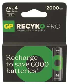 GP Nabíjecí baterie ReCyko Pro AA (HR6) / 2000mAh / NiMH / 4ks (1032224200)