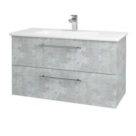 Dřevojas - Umyvadlová skříňka GIO SZZ2 100 - D01 Beton / Úchytka T02 / D01 Beton 130626B