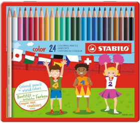 Pastelky STABILO color sada 24 ks v kovovém pouzdru