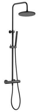 Kielle - Oudee Sprchový set s termostatem, 20 cm, 1 proud, matná černá 20602044E