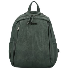 Trendy dámský koženkový kabelko-batoh Zodak, tmavě zelený