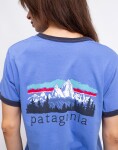 Tričko Patagonia W's Fitz Roy Foothills Ringer Tee Diver Blue