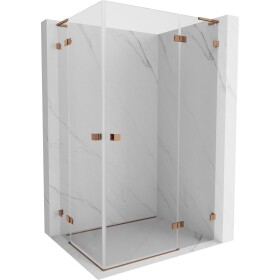 MEXEN/S - Lunar L Duo sprchový kout dveře křídlové pravá 105 x 95, transparent, růžové zlato 834L-105P-095L-60-00