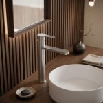 REA - Umyvadlová vysoká baterie Arcos Brush Nickel REA-B6966