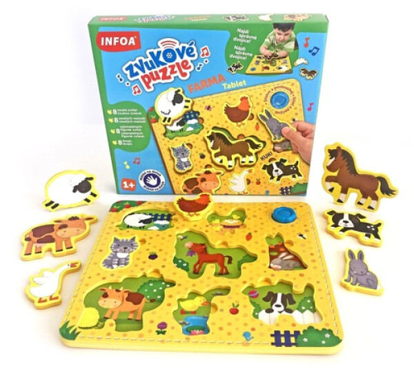 Zvukové puzzle Farma Tablet vkládačka