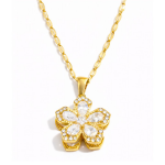 ELENYS Floraya Spinner Crystal – pozlacený náhrdelník 18K žluté zlato Délka: 40+5 cm / max. 45 cm