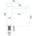 REA - Umyvadlová vysoká baterie Logan Brush Nickel REA-B6684
