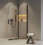 RAVAK - Roll Sprchová stěna Walk-In 110x195 cm, černá/čiré sklo X9WVD0300Z1