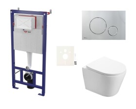 Cenově zvýhodněný závěsný WC set SAT do lehkých stěn / předstěnová montáž + WC SAT Infinitio SIKOSSIN71K SIKOSSIN71K
