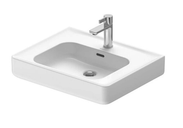 DURAVIT - Soleil by Starck Umyvadlo 60x48 cm, s přepadem, otvor pro baterii, WonderGliss, bílá 23766000001