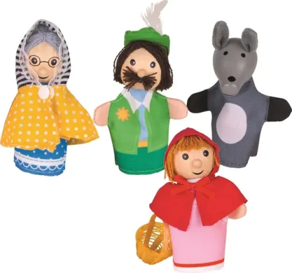 GOKI Sada prstových maňásků Červená Karkulka 4 ks