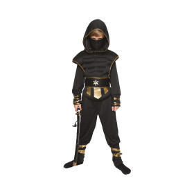 Kostým dětský Ninja černo-zlatý vel. 7-9 let - Albi