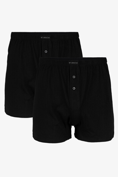 Pánské klasické boxerky ATLANTIC knoflíčky 2PACK černé