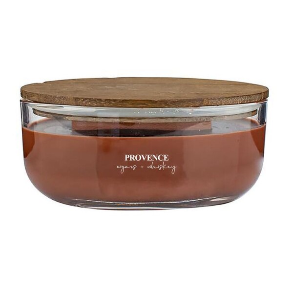 Svíčka WOODEN s dřevěným knotem, Doutníky a whisky 240 g