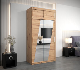 Šatní skříň Abi R0 s nástavcem Barva korpusu: Dub artisan, Rozměry: 120 cm, Dveře: Dub artisan