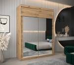 Šatní skříň Abi T3 s nástavcem Barva korpusu: Černá, Rozměry: 150 cm, Dveře: Černá