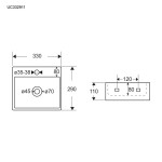 Mereo Umyvadlo na desku i zavěšení bez přepadu, 330x290x110 mm, keramické UC332911