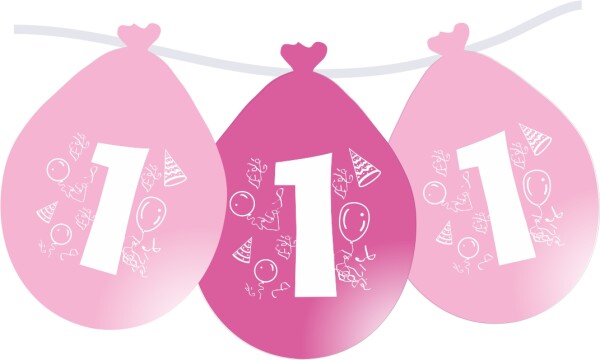 Balonky narozeniny číslo 1, visící 5ks růžové balonky.cz Balonky narozeniny číslo 1, visící 5ks růžové balonky.cz