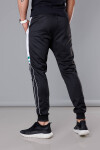 Černé pánské teplákové kalhoty lampasy (8K161) Barva: odcienie czerni, Velikost:
