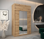 Šatní skříň Abi T1 s nástavcem Barva korpusu: Bílá, Rozměry: 250 cm, Dveře: Dub artisan
