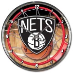 Hodiny Brooklyn Nets NBA WinCraft Chrome
