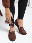 Dámské semišové hnědé mokasíny FashionStreet ZY1175 38