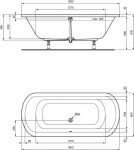 IDEAL STANDARD - Hotline Vana OVAL 180x80 cm, bílá K275601