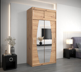 Šatní skříň Abi E0 s nástavcem Barva korpusu: Dub artisan, Rozměry: 120 cm, Dveře: Dub artisan