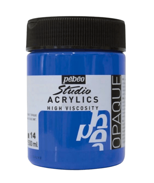 Akrylová barva Pébéo Studio Acrylic 500 ml - modrá kobalt 14