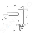 SANELA - Senzorové baterie Umyvadlová automatická baterie, napájení 230V AC/24V DC, nerez SLU 91D