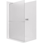 CERANO Sprchová zástěna Walk-in Onyx L-levá vzpěra + polička/držák na ručníky - 8 mm - chrom, mléčné sklo - 30x200 cm