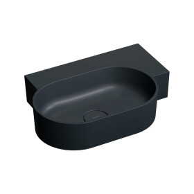 OMNIRES - OVO M+ umyvadlo na desku/závěsné - pravé, 55 x 38 cm, black lava mat; OVO555UWPBLV