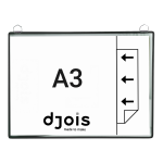 Djois rámeček s kapsou a dvěma očky, A3, otevřený bokem, černý, 5 ks