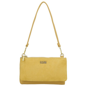 Stylová dámská semišová kabelka na rameno Amanda, žlutá