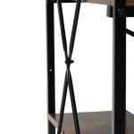 Stůl pracovní s regálem, MDF, dekor staré dřevo, černý kov