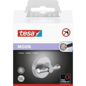 Tesa MOON Šatací hák (d x š x v) 65 x 50 x 35 mm stříbrná Množství: 1 ks - Tesa 40305