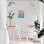 Antistresové omalovánky TSvetnoy TSvetnoy, LG061e, Diamond painting - diamantové malování, 40 x 50 cm, Přístav ve městě