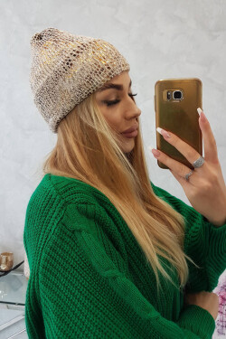 Čepice s mohérem Leopard K233 béžová UNI
