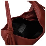 Trendy dámská kožená kabelka na rameno Anestis, tmavě červená