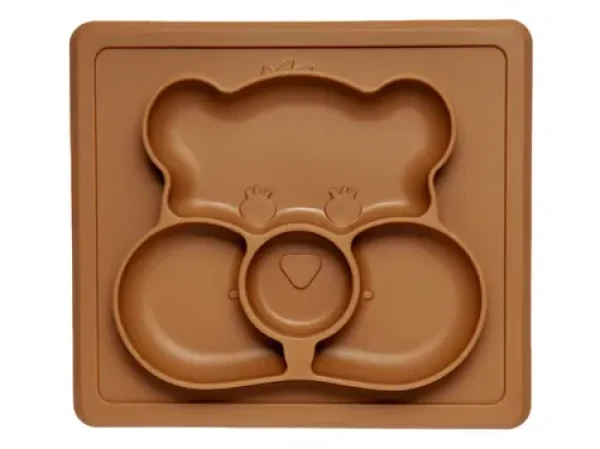 Kidnort Retter Silikonový dělený talíř s podložkou tmavý (KNSIL000001)