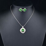 Souprava náhrdelníku a náušnic Swarovski Elements Jenette, Zelená 39 cm + 5 cm (prodloužení)